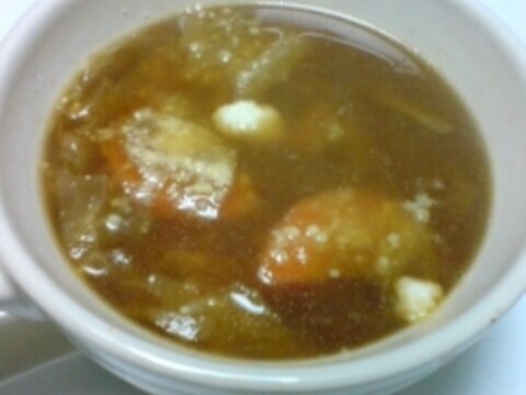 液みそとキムチ鍋の素の野菜スープ